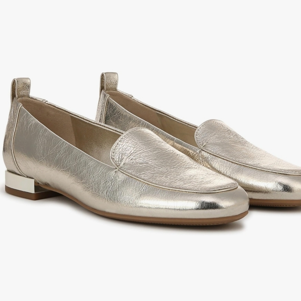 NWT Naturalizer Womens Jordyn Loafer in Metallic Champagne Size 11 Wide